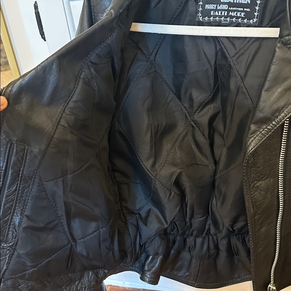 Vintage Women's Moto Biker Leather Jacket by Maryland Leather Inc Baltimore Sz M - Picture 4 of 5